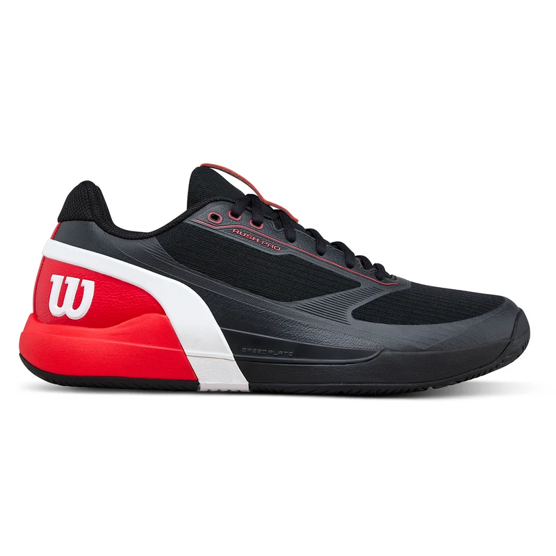 Wilson Men's Rush Pro 5 Tennis Shoes Black/Red/White