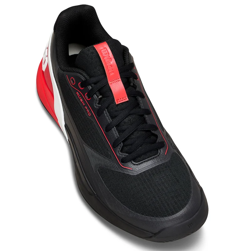 Wilson Men's Rush Pro 5 Tennis Shoes Black/Red/White