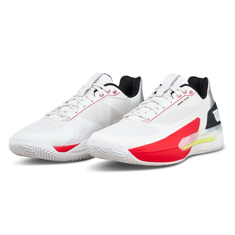 Wilson Men's Rush Tour 5 Tennis Shoes White/Black/Infrared