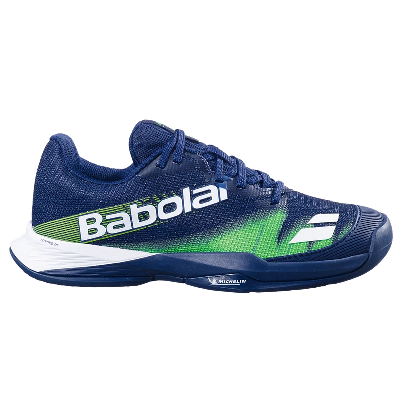 Babolat Junior Jet Premura 2 Padel Shoes Blue Depths/Green Flash
