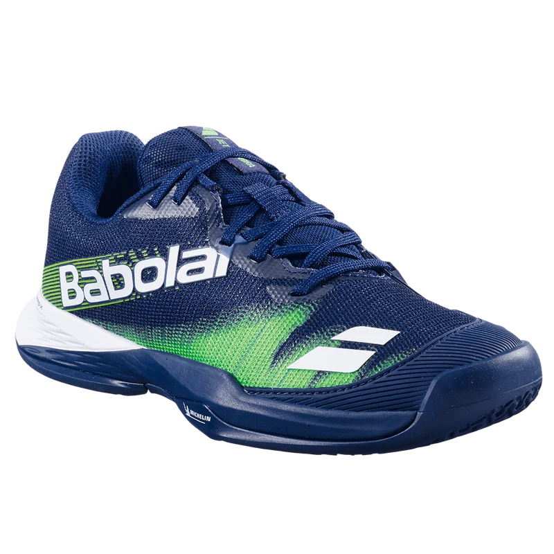 Babolat Junior Jet Premura 2 Padel Shoes Blue Depths/Green Flash