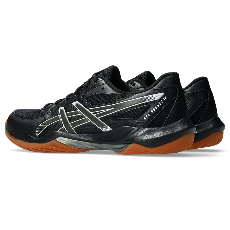 Asics Men's Gel Rocket 12 Indoor Court Shoes Black Gunmetal