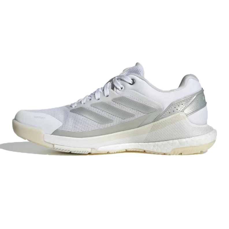 Adidas Women's Crazyquick Boost Padel Shoes White Metallic Silver