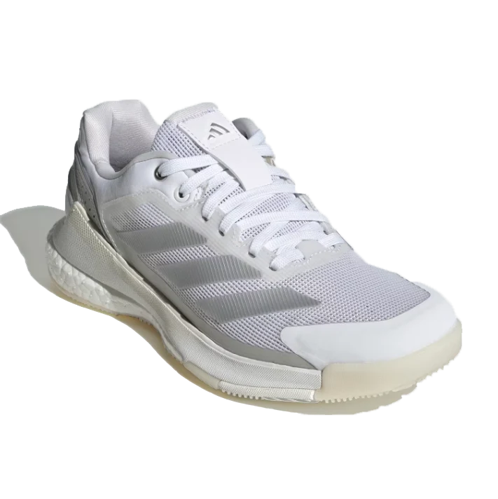 Adidas Women's Crazyquick Boost Padel Shoes White Metallic Silver