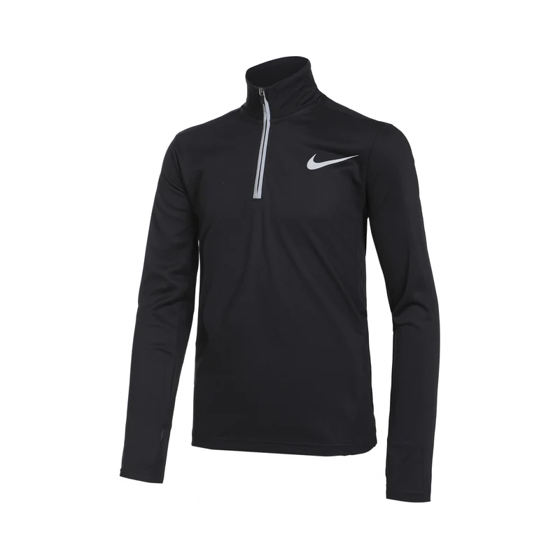 Dri-Fit Poly+ 1/4 Zip Longsleeve Jungen - schwarz,