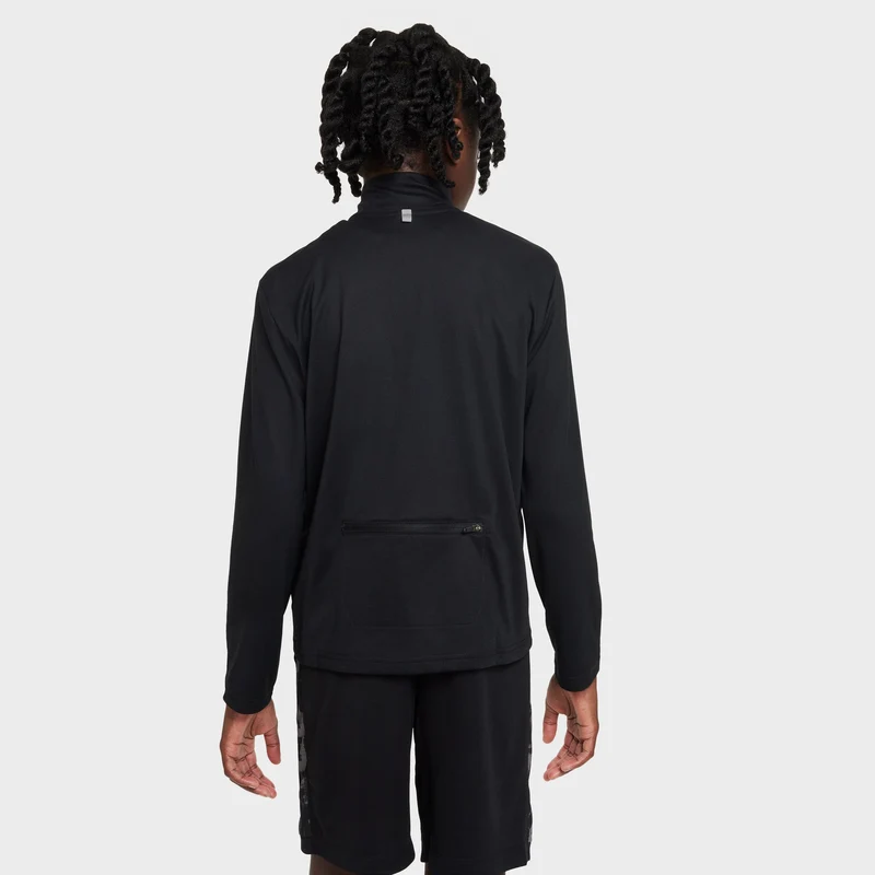Dri-Fit Poly+ 1/4 Zip Longsleeve Jungen - schwarz,