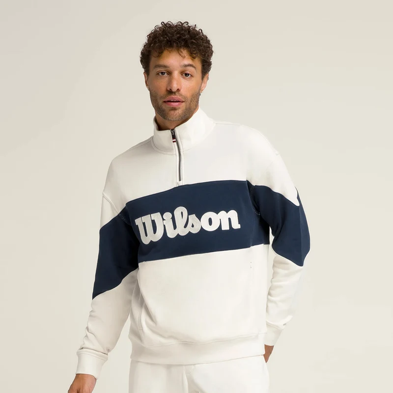 Parkside Half-Zip Sweatshirt Herren-Creme,Dunkelblau