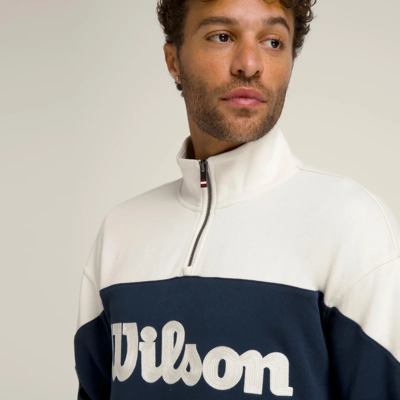 Parkside Half-Zip Sweatshirt Herren-Creme,Dunkelblau
