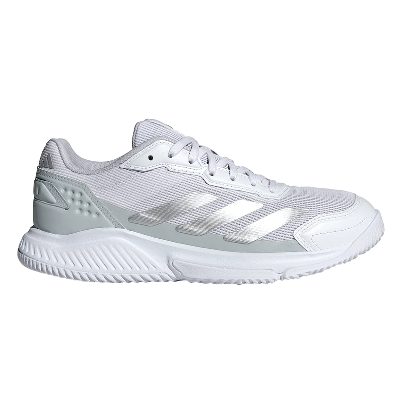 Adidas Women's Courtquick Padel Shoes White Metallic Silver