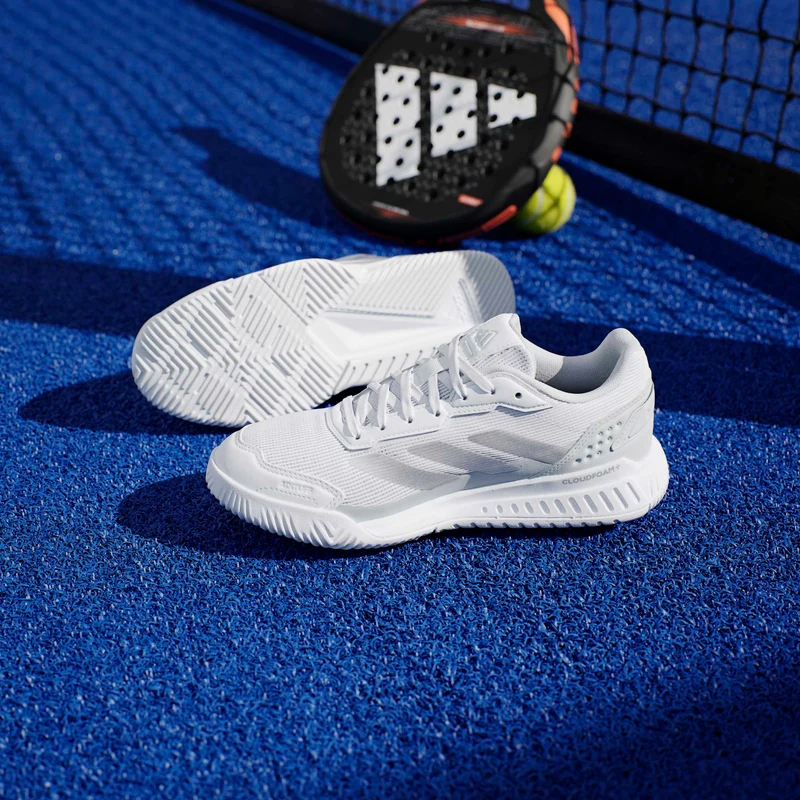 Adidas Women's Courtquick Padel Shoes White Metallic Silver