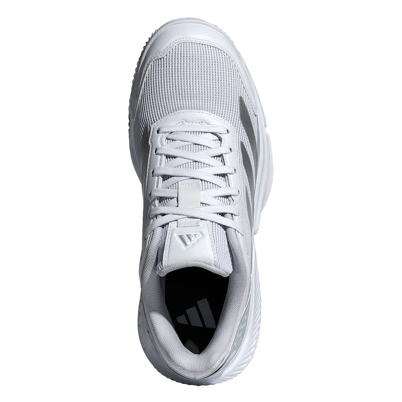 Adidas Women's Courtquick Padel Shoes White Metallic Silver