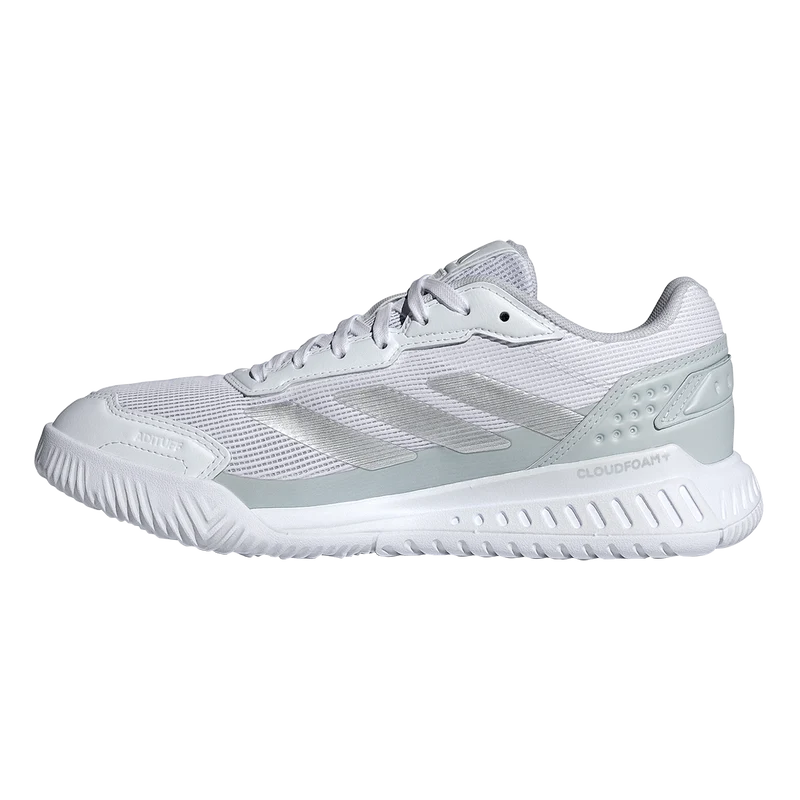 Adidas Women's Courtquick Padel Shoes White Metallic Silver