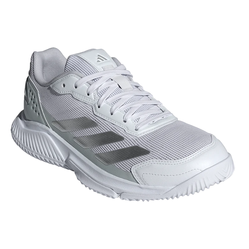 Adidas Women's Courtquick Padel Shoes White Metallic Silver