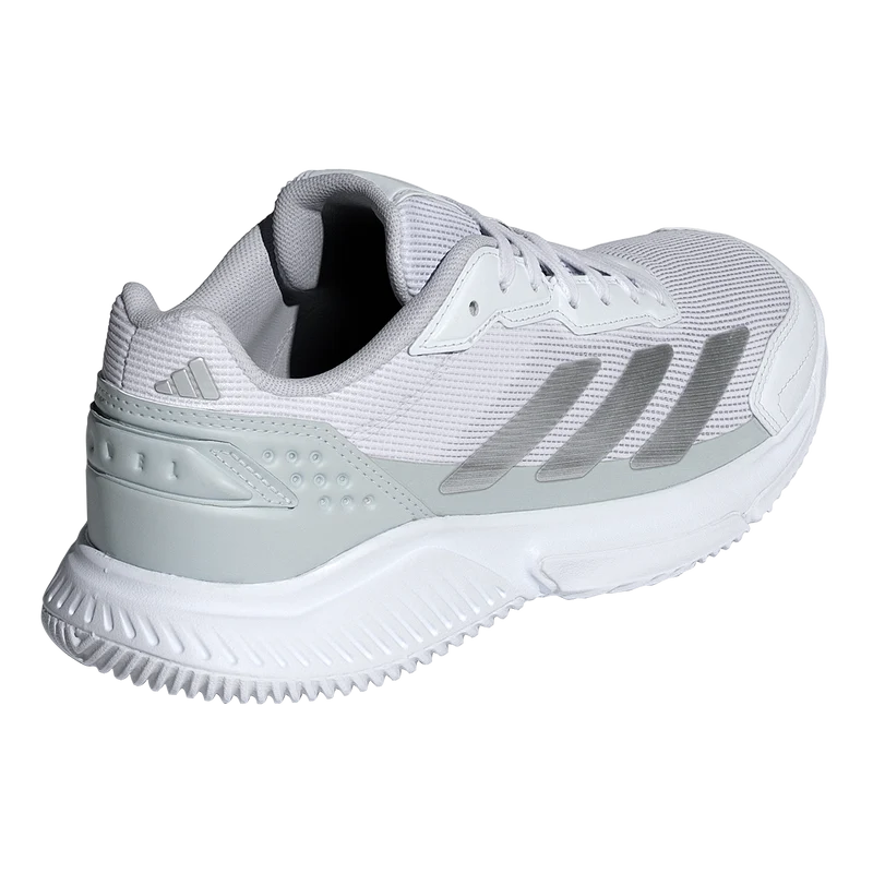 Adidas Women's Courtquick Padel Shoes White Metallic Silver
