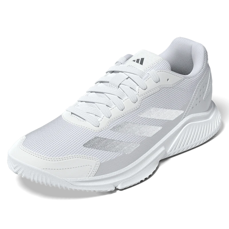 Adidas Women's Courtquick Padel Shoes White Metallic Silver