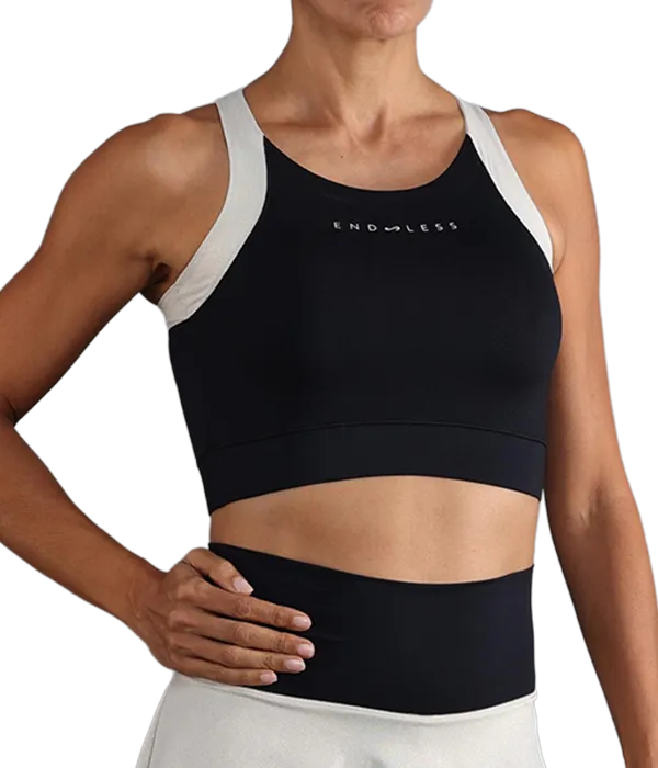 Top Endless Crop Black Golden