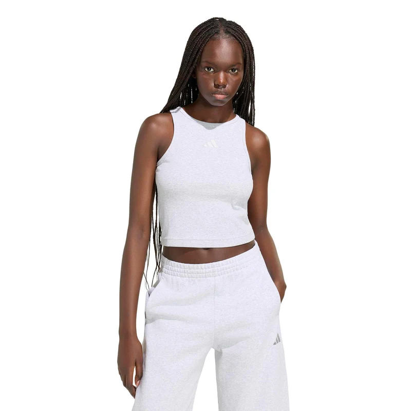 Ribbed Tank-Top Damen - hellgrau