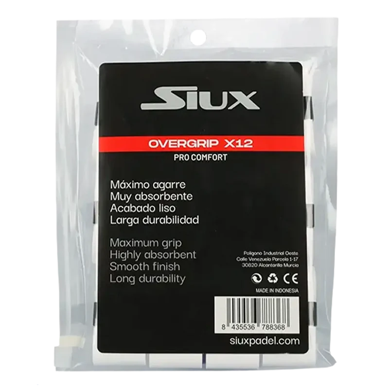 Overgrip Siux Pro Comfort Lisos Blancos (Pack x12)