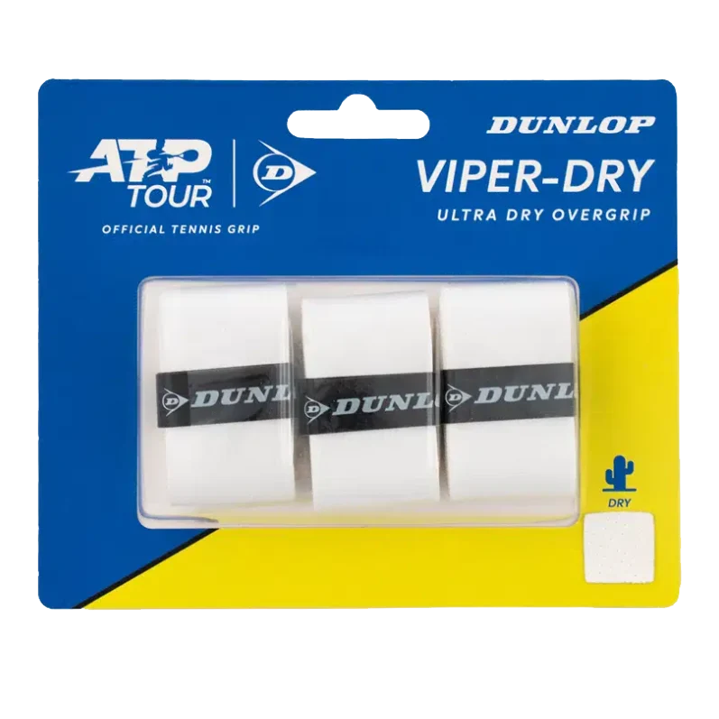 Dunlop ATP Viper-Dry Overgrip 3 Pack White