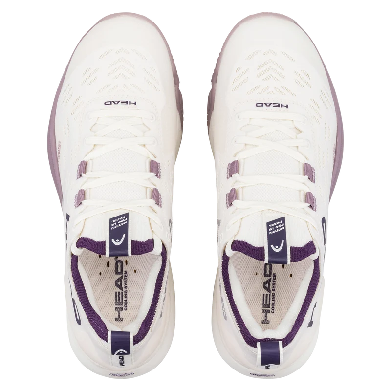 HEAD Women's Motion Pro 1.5 Padel Shoes Chalk White Purple Night
