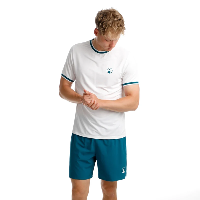 Create Break Ringer T-Shirt Herren-Weiß,Petrol