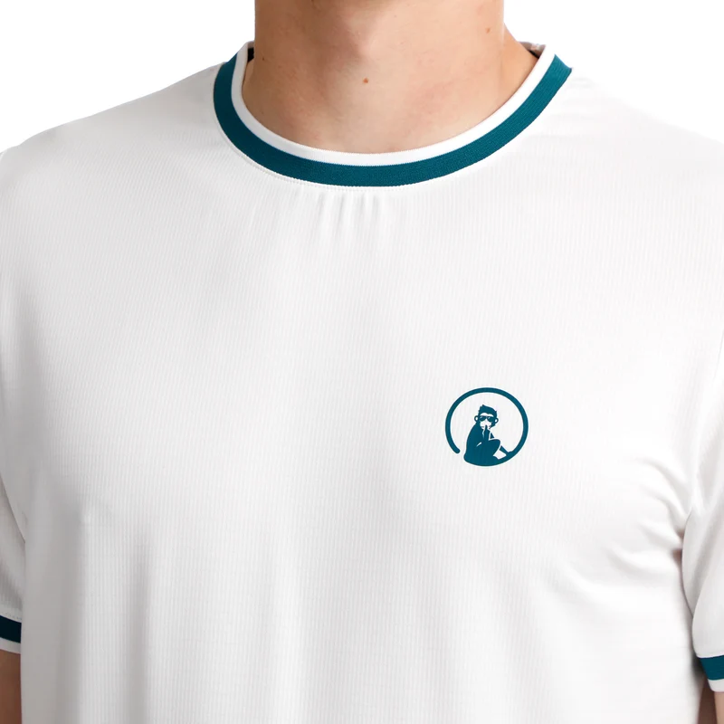 Create Break Ringer T-Shirt Herren-Weiß,Petrol
