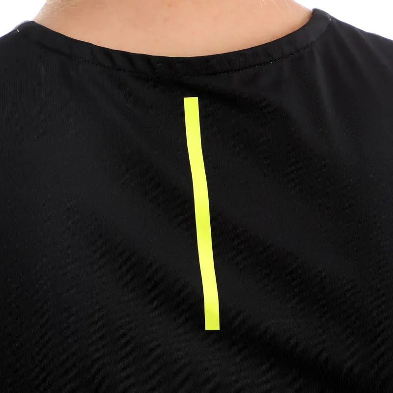 Night Flash V-Neck T-Shirt Damen - schwarz