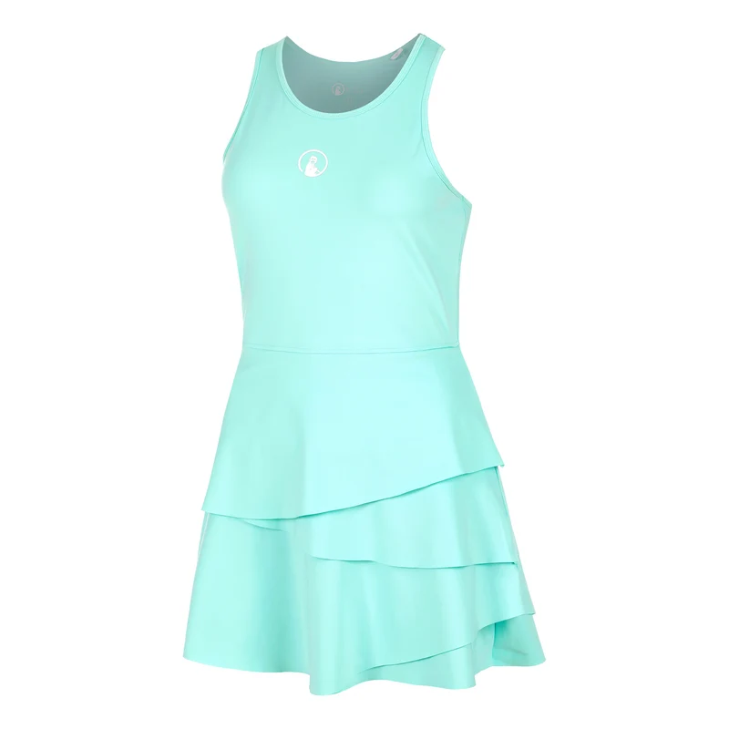 Wild Flounce Kleid Damen-Türkis,Weiß