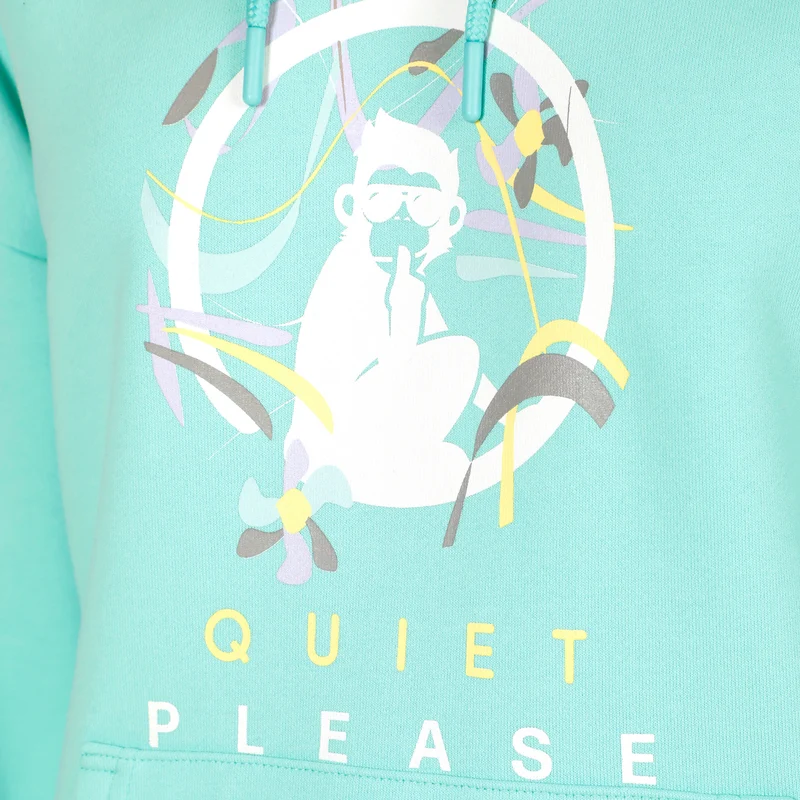Wild Sketchy Hoody Damen-Türkis,Mehrfarbig