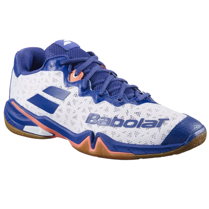 Babolat Men's Shadow 4 Indoor Court Shoes White Blue Navy