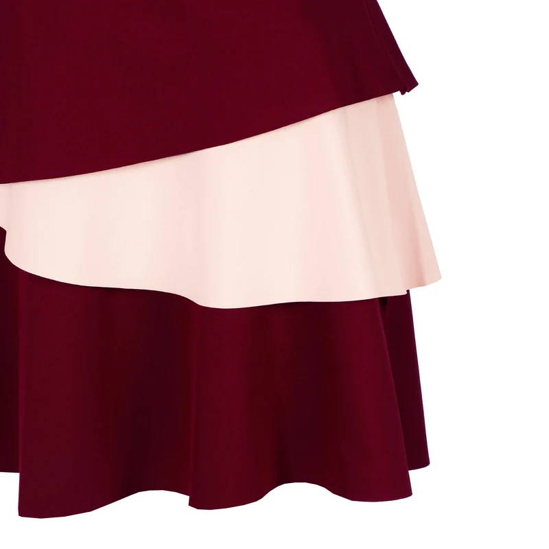 Endlessly Flounce Kleid Damen-Weinrot,Rosa
