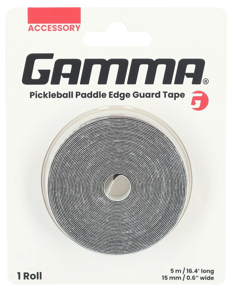 Gamma Pickleball Paddle Edge Protection Tape - 5M Roll 15mm Black
