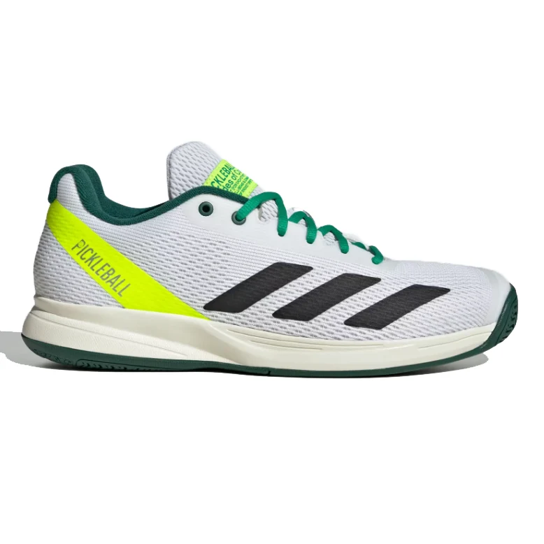 Adidas Men's Courtflash Pickleball Shoes White Collegiate Green