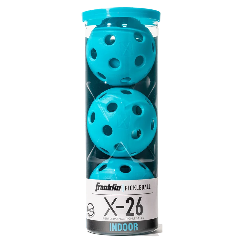 Franklin X-26 Indoor Pickleball Balls - Pack Of 3 Blue