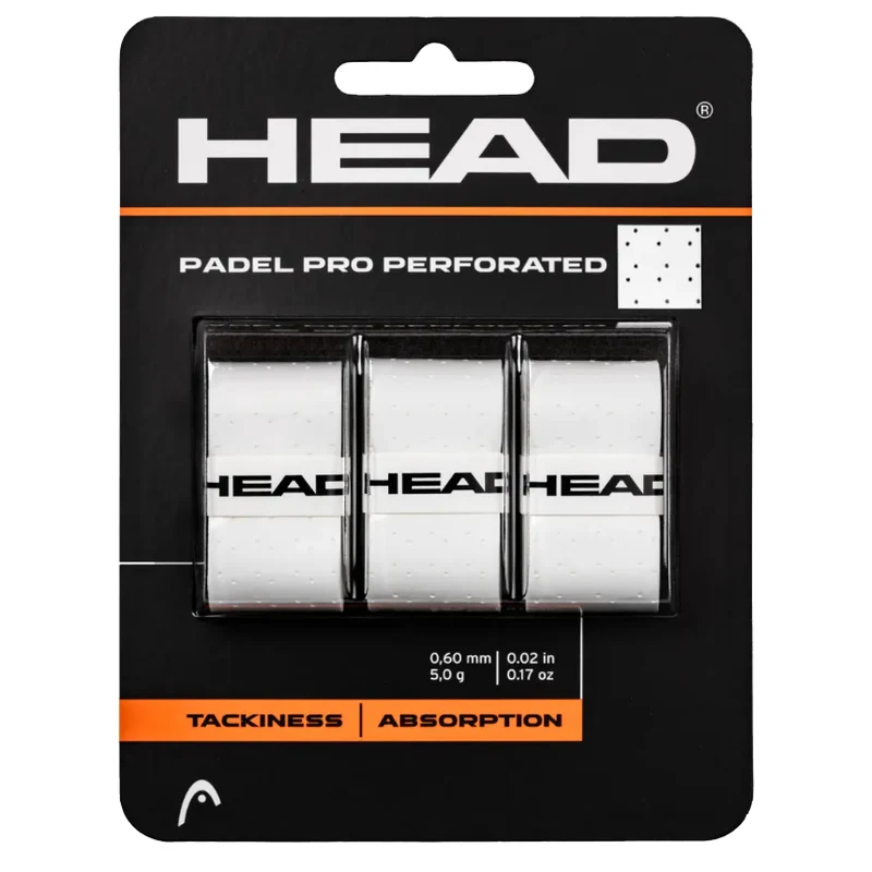 Head Padel Pro Perforated Overgrips 3 Pack White