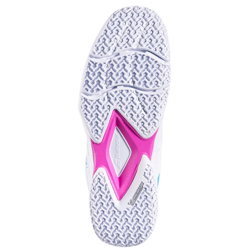 Babolat Women's Sensa Rise Padel Shoes White Rhodamine Red