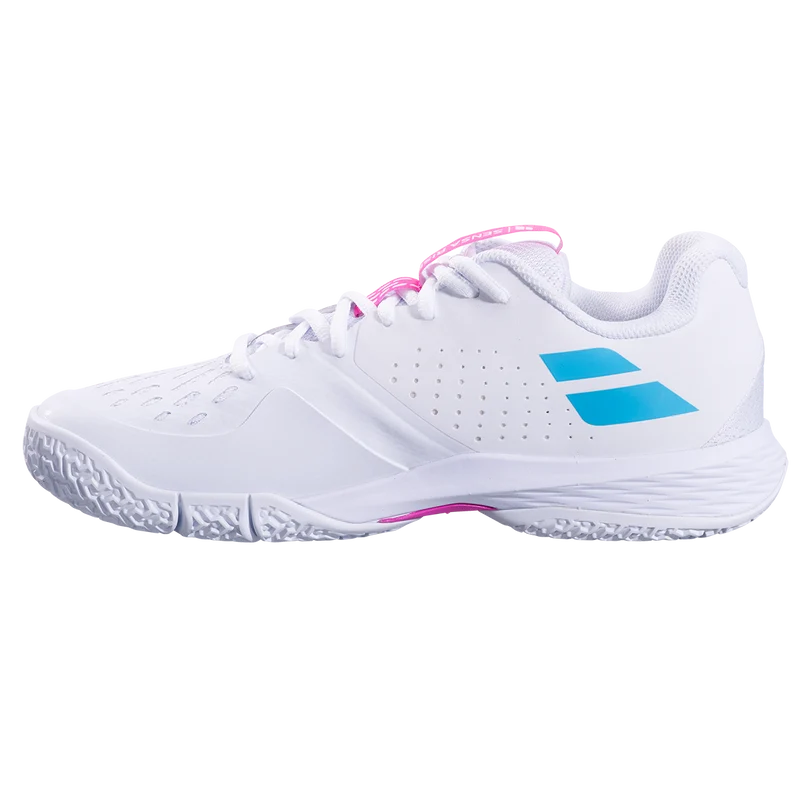 Babolat Women's Sensa Rise Padel Shoes White Rhodamine Red
