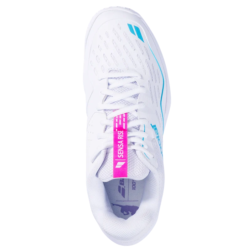 Babolat Women's Sensa Rise Padel Shoes White Rhodamine Red