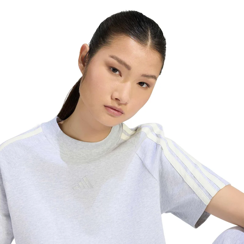 3Stripes T-Shirt Damen - hellgrau, offwhite