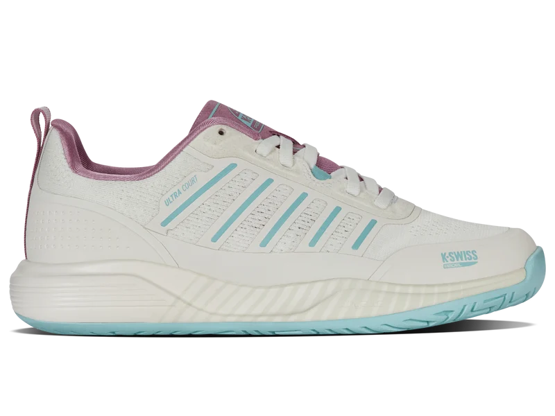 K-Swiss Women's Ultra Court Padel Shoes White Lilac Turquoise