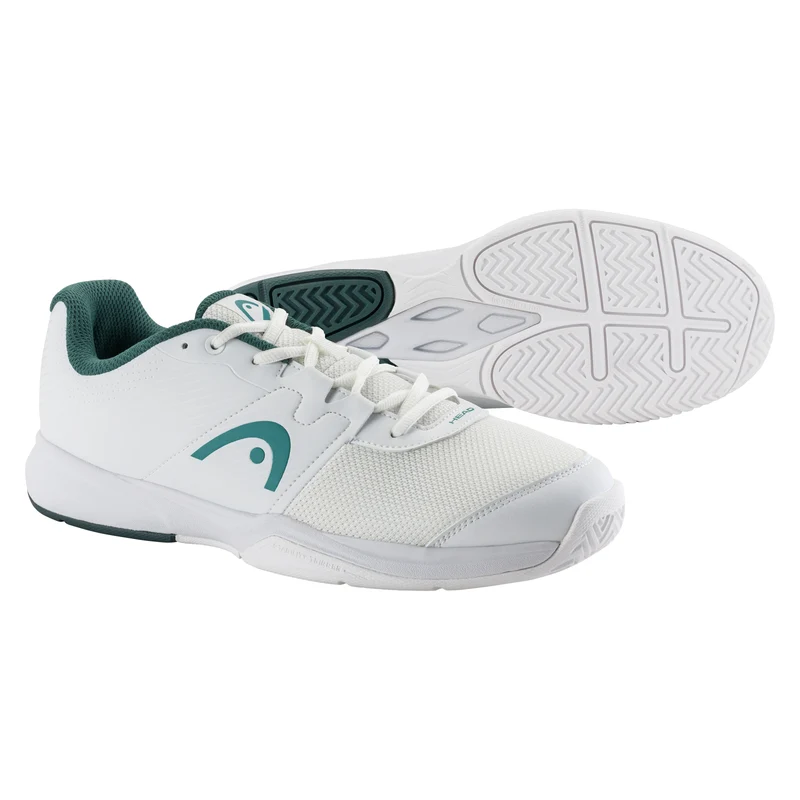 HEAD Men's Revolt Court Tennis Shoes White Pine Green