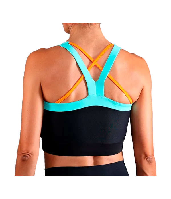 Top Endless Crop Negro/Aqua