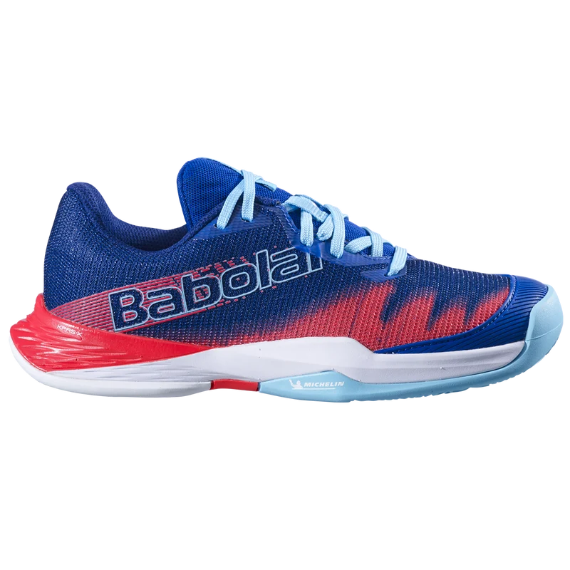 Babolat Junior Jet Premura 2 Padel Shoes Blue Poppy Red