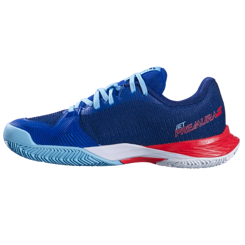 Babolat Junior Jet Premura 2 Padel Shoes Blue Poppy Red
