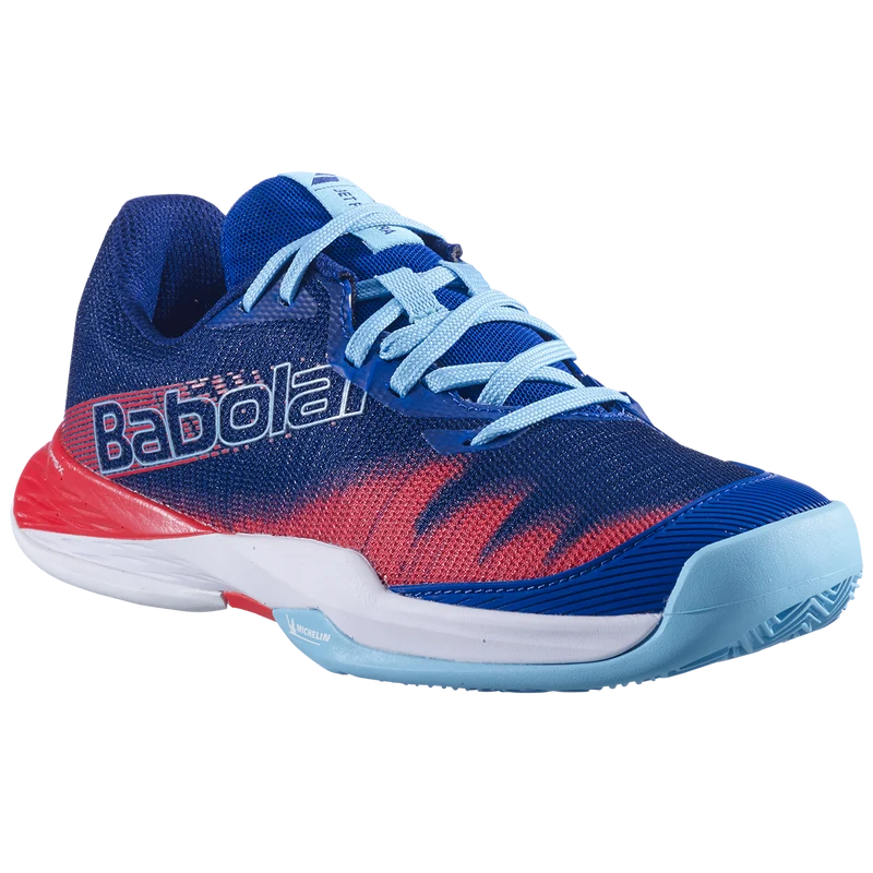 Babolat Junior Jet Premura 2 Padel Shoes Blue Poppy Red