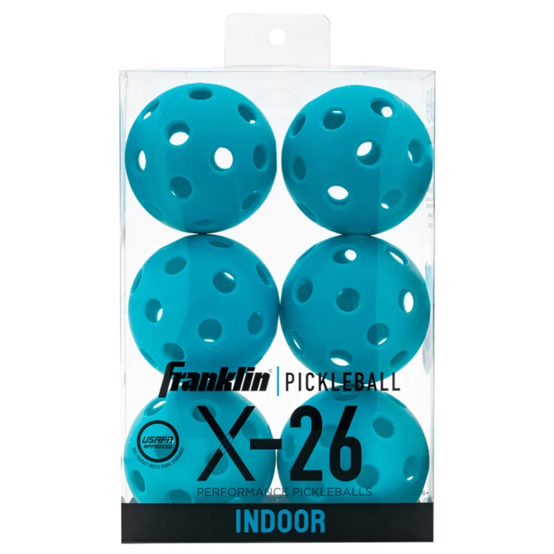 Franklin X-26 Indoor Pickleball Balls - Pack Of 6 Blue