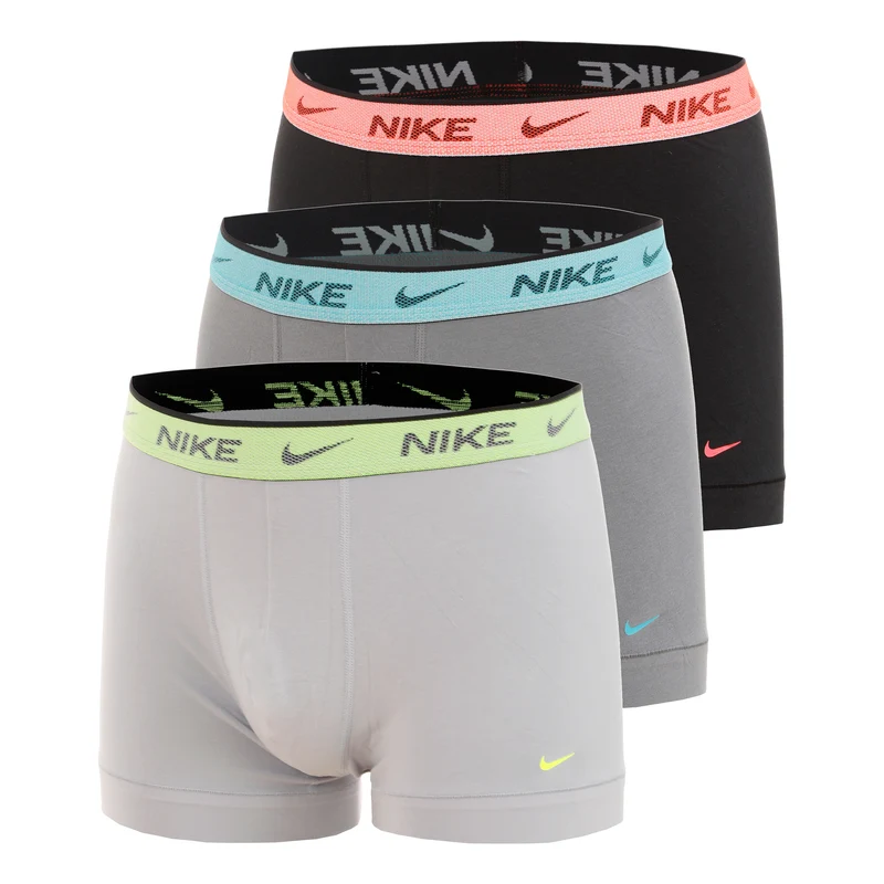 Essential Cotton Stretch Trunk Boxer Short 3er Pack Herren - silber
