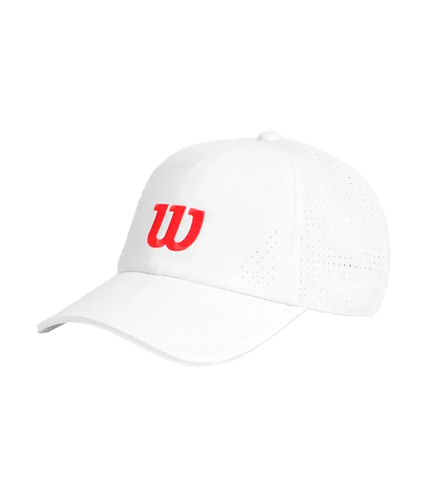 Gorra Wilson Blanca Logo Rojo 2025