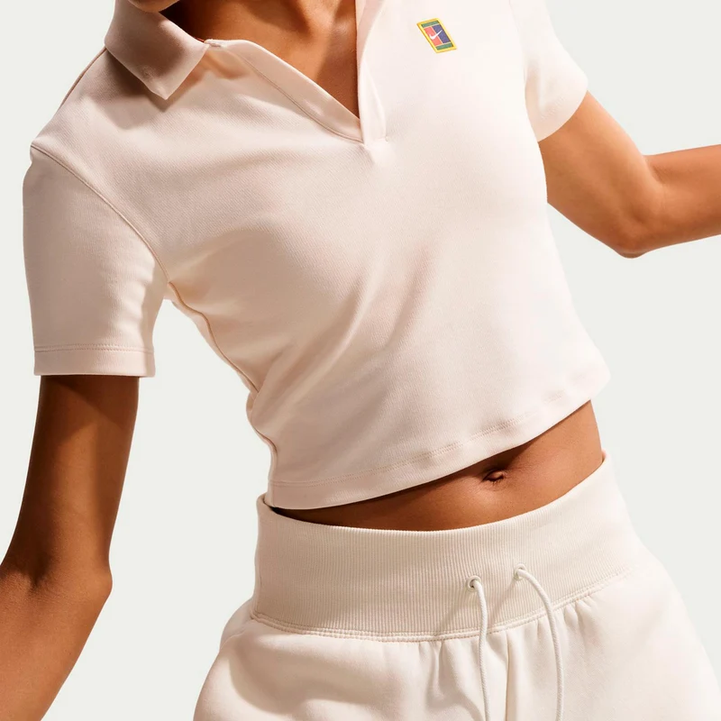 Court Heritage Crop Polo Damen - creme