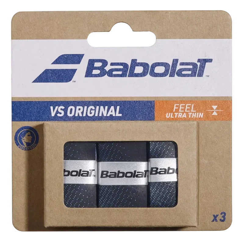Overgrips Babolat VS Original Liso Negro/Azul (Pack x3)
